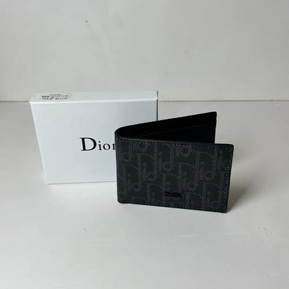 Portefeuille Dior Oblique en Cuir Noir