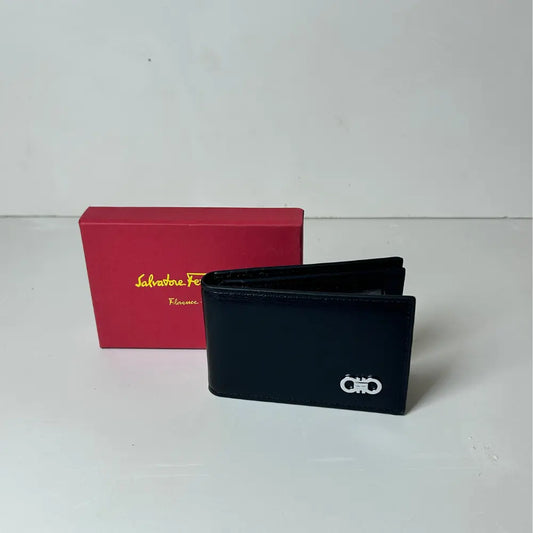 Portefeuille Salvatore Ferragamo Gancini en Cuir Noir